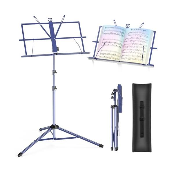 楽譜立て 楽譜立て 軽量 折りたたみ ミュージックスタンド 楽器 付き 譜面立て
