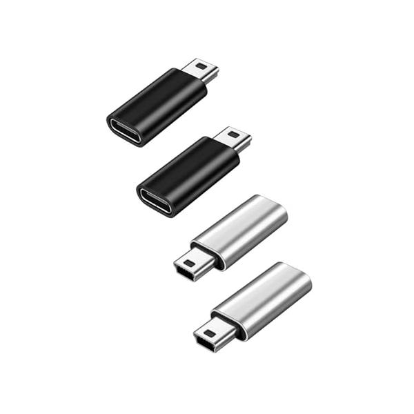 ブラック2個、シルバー2個/-/-・Color:ブラック2個、シルバー2個・USB C Mini USBアダプターUSB Type Cケーブルしかない場合、本製品を使用して、接続するだけであらゆる設定が不要となりタブレットなどUSB typ...