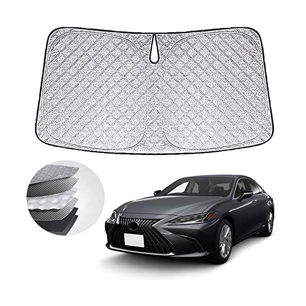 WAIROGA レクサスES 専用フロントサンシェード 2018年10~現行 車用サンシェードフロントガラス 日よけ 六層構造 車種専用設計 U