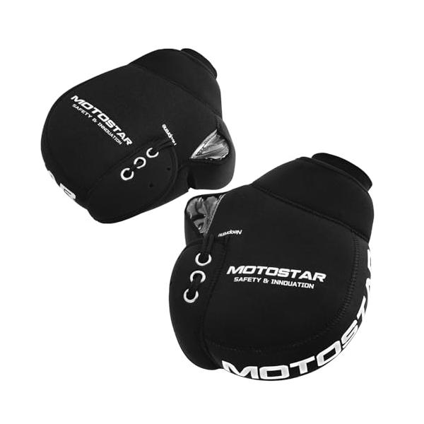 他サイト： MOTOSTAR バイク用 ハンドルカバー ネオプレーン 取付簡単 ハンドルウォーマー リフレクター付き 防風 防寒 防水 縫い目良い 汎用 保の商品画像