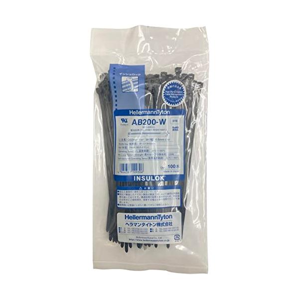 他サイト： HellermannTyton ヘラマンタイトン 結束バンド インシュロック AB200-W 100本入 耐候・屋内外用グレード 黒の商品画像