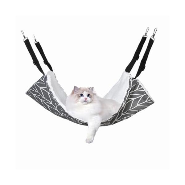 YFFSFDC 猫 ハンモック キャット 椅子 ケージ用 大きい 両面使用 耐荷重10KG 大きい60cm x 50cm ペット 日向ぼっこ 遊
