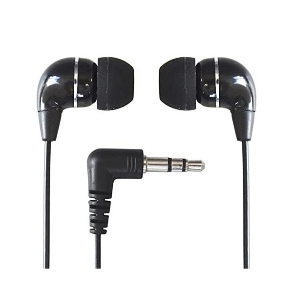 他サイト： ダイナミック密閉型 カナル型 ステレオ 両耳 イヤホン 3m (ブラック) テレビ・ラジオ・音楽用 3.5mm L型/L字 ステレオミニプラグの商品画像