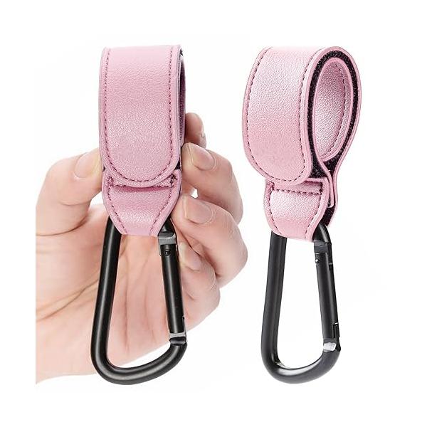 Charming Decorationベビーカー フック カラビナ バギーフック 合皮 PUレザー製 2個コンビ ベビーカー荷物掛けフック 耐荷