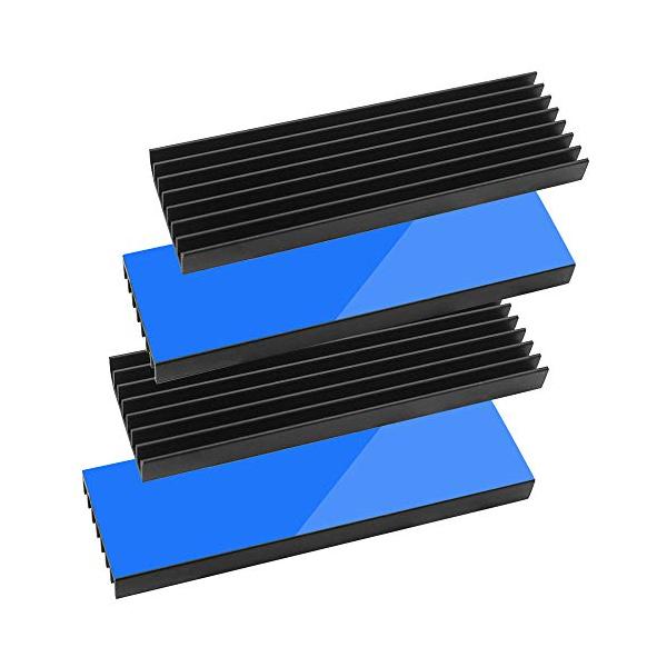 他サイト： Tuloka 4個ヒートシンク 導熱接着シート4pcs付き 熱暴走対策 冷却ラジエーターフィンCPU ICチップ 回路基板 LEDアンプに適用の商品画像