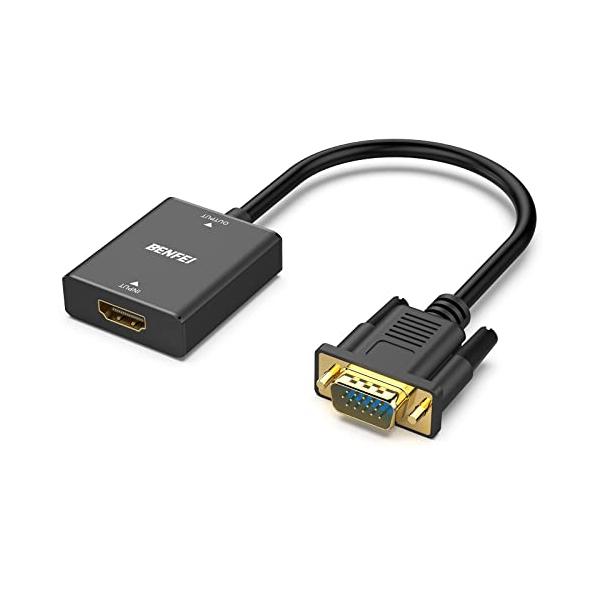 他サイト： BENFEI HDMI-VGA（逆方向に非対応）、単方向 HDMI コンピューター - VGA モニターアダプター (メス - オス) 3.5mの商品画像