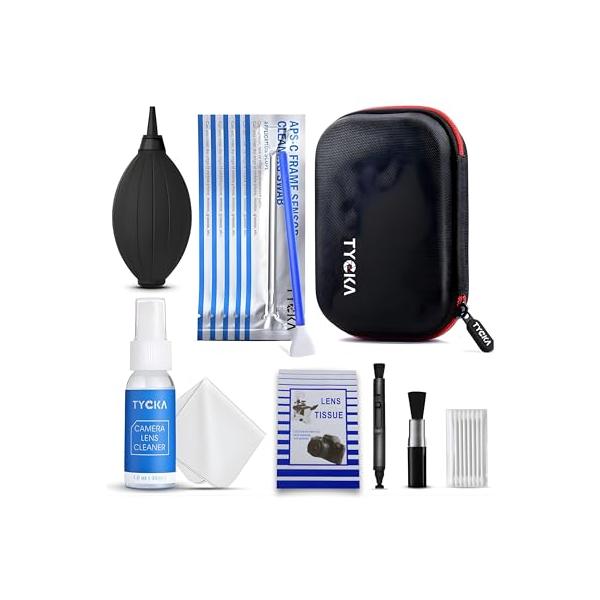 他サイト： TYCKA 9点セット カメラクリーニングキット カメラメンテナンス 清掃用品 30mlクリーニング液&amp;6枚センサースワブ カメラクリーナーキッの商品画像