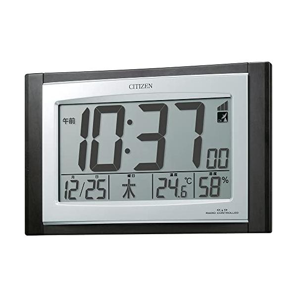 他サイト： リズム(RHYTHM) シチズン 掛け時計 電波時計 デジタル 置き掛け兼用 温度 湿度 カレンダー 表示 茶 (木目仕上) 157×240×4の商品画像
