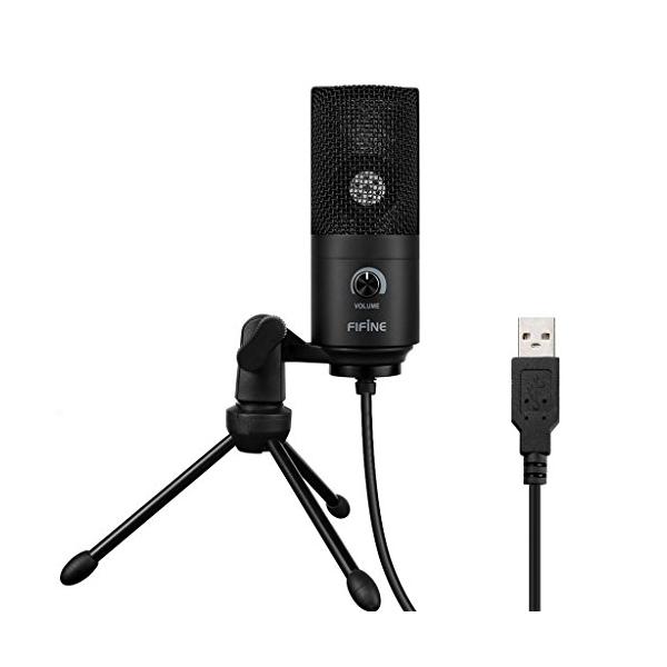 他サイト： FIFINE USBマイク コンデンサーマイク PC用マイク ネット通話 ゲーム配信 在宅勤務 ボイズチャット 単一指向性 音量調節 三脚マイクの商品画像