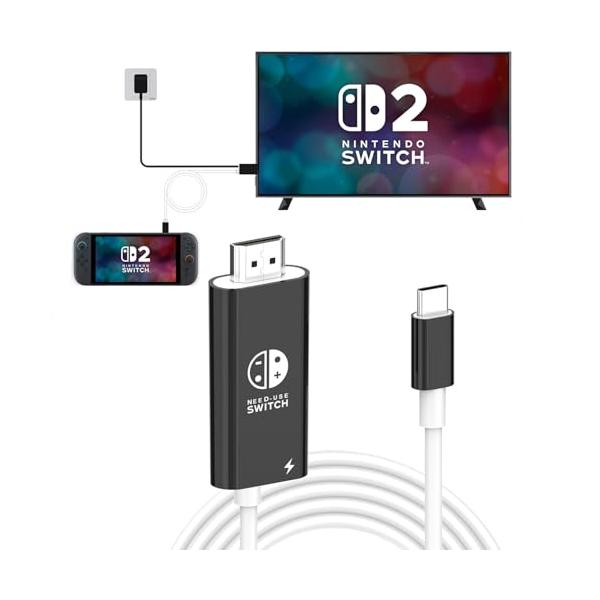 幅広い場合対応この Switch2ドック は、オリジナルのSwitch 2 / Switch 有機EL/switch モデルのドックに代わるものです。Switch2だけではなく、すべてのType-cインタフェースのスマートフォン、ノートパソ...