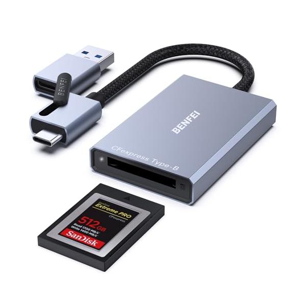 他サイト： BENFEI CFexpress カードリーダー 10Gbps、USB-C/USB-A 2-in-1 タイプ B CFexpress アダプターの商品画像
