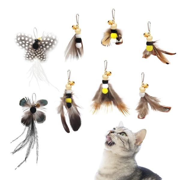 SONGWAY 猫 おもちゃ 猫じゃらし 羽根 ねこ玩具 昆虫 蝶々 大飛ぶ虫 8