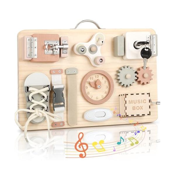 マルチカラー/-/MX400・Color:マルチカラー・??ビジーボード 木のおもちゃ- 知育玩具 1 2 3 歳 には、子供たちが細かい運動能力を発達させるための12の異なるアクティビティが含まれています。 人生のさまざまな段階で、彼らは...