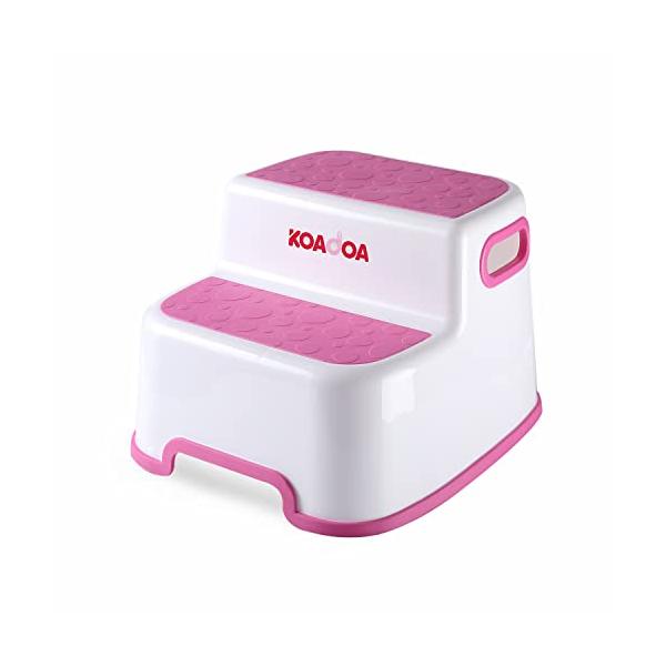 他サイト： KOADOA 踏み台 子供 子ども 幼児 二段 ２段 ステップ 台 こども 洗面所 手洗い お風呂 トイレ台 滑り止め (ピンク)の商品画像