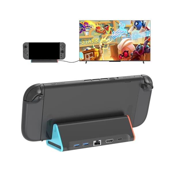 -/-/5-IN-1・Model:5-IN-1・5-IN-1多機能 Switch 2用ドックSwitch 2用に設計されたドック。5-IN-1多機能Switch2 ドック搭載5つの接続端子（LAN ポート、4K HDMIポート、USB-Cポ...