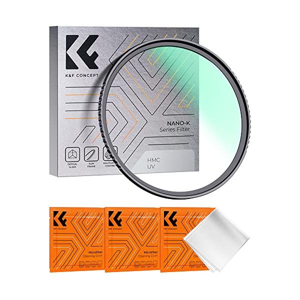 K&F CONCEPT 82mm MCUVフィルター レンズ保護フィルター 高透過率 18層コーティング 紫外線カット 光学ガラス 薄枠 レンズ