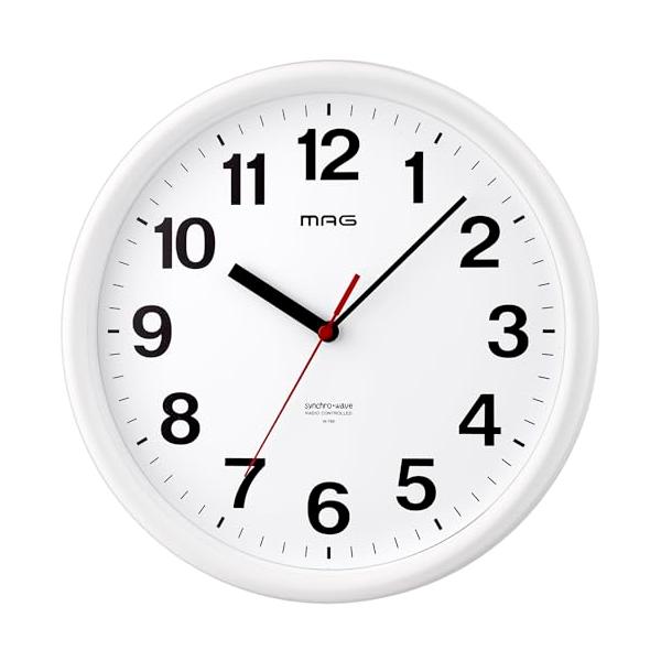 他サイト： MAG(マグ) 掛け時計 壁掛け時計 電波時計 アナログ かわいい おしゃれ シンプル インテリア 北欧 直径27.8cm 夜間秒針停止 ホワイトの商品画像