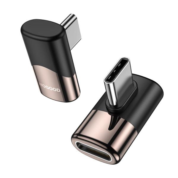 ・ブラック 2パック 90 Deree USB C Right Angle Adapter・・Size:2パックColor:ブラック・直角設計MOGOOD Type C 変換 アダプター接続はUSB CオスからUSB Cメスに変換し、90度...