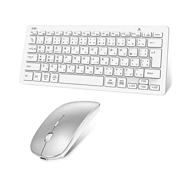 他サイト： Ewin 日本語配列 キーボード ワイヤレス マウスセット bluetooth キーボード ios android Windows mac四つシの商品画像