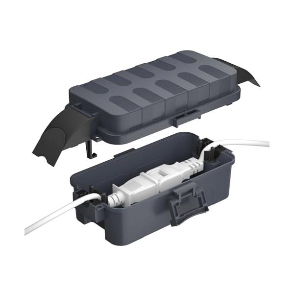 モダン灰/1個/7004-GY・Size:1個Color:灰・パッケージ個数:1・幅広い互換性：内部寸法：15 x 8.1 x 4.5cm、外部寸法：20.5 x 12.5 x 8cm。延長コードカバーボックスは2つの入口を持ち、ゴムガスケ...