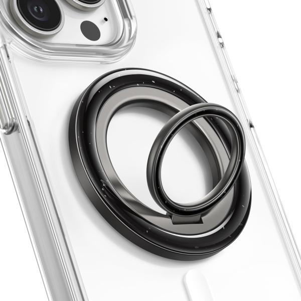 ・ブラック  STRR02-JP-B・・Color:ブラック・??機械感回転・カチカチ回転音このmagsafeリングは回転な内部リンクが設置され、装着したままでスムーズに360度回転機能を実現します。回転部にギアがセットされており、回転時に...