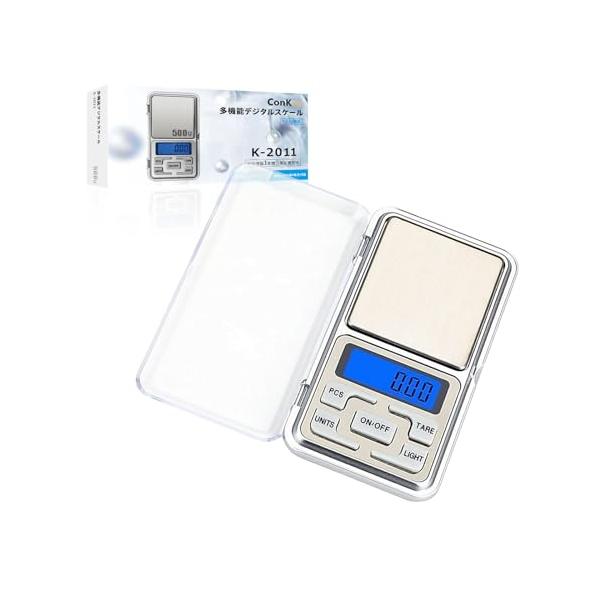 他サイト： Conkoo ポケット デジタル スケール 携帯タイプ 計量器 はかり 0.01g-500g 精密 日本語説明書付き 業務用 プロ用 電子天秤の商品画像