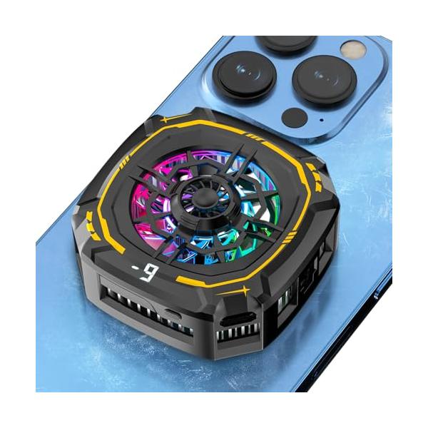 RICQD スマホ 冷却ファンLED温度表示 ペルチェ素子 瞬間冷却 3段階冷却