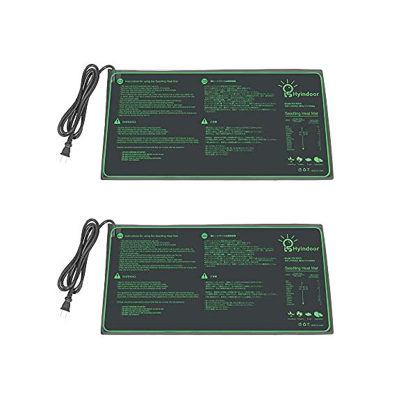 2個サーモスタットなし・ 2個入 ・1.材質：PVC。・2.電圧：100-110V 50Hz 17.5W。電源コード：1.8m。・3.サイズ：25.4×53cm (10x20.75 インチ)。温度：10-15度が上昇する。・4.苗木やチップ...