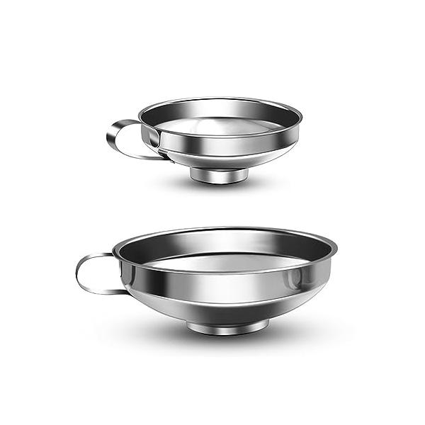 シルバー/-/-・商品サイズ2パック小：10.5x4.5x3.7cm 大：14.8x6.4x5.3cm・高品質のステンレス製多機能漏斗この高品質のステンレス製漏斗は、容器間で液体や固形物を輸送することができます。 漏斗の口は砂糖、小麦粉、米...
