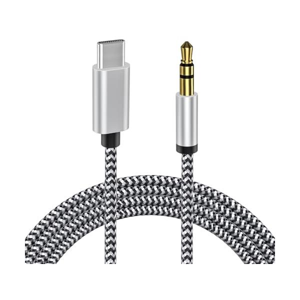 シルバー/-/-・Color:シルバー・AUX ケーブル タイプC： 本製品Type-C to 3.5mmオーディオ変換ケーブルは、USB Type-C標準オーディオ規格に完全準拠。3.5mmAUXジャックをカーステレオ、ヘッドフォン、スピ...