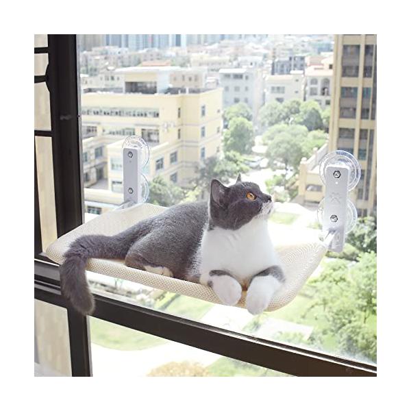 他サイト： 猫 ハンモック 窓 猫 ベッド 吸盤式 強力な吸盤 窓掛け 窓際マット 折りたたみ 窓ハンモック 取り付け簡単 四季兼用 耐荷重15kg 日光浴の商品画像