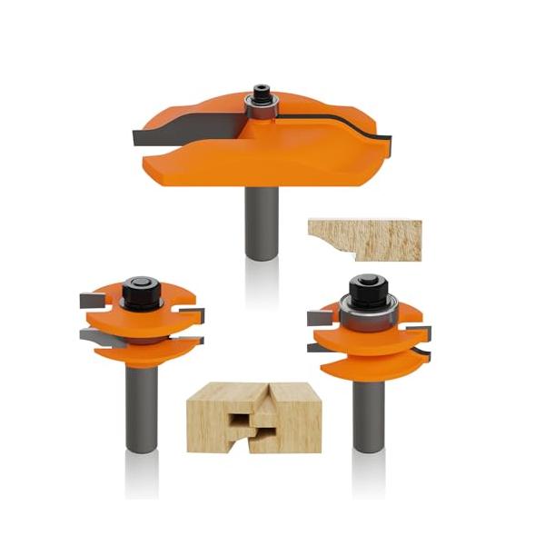 未使用　トリマービット4本組 Kuzuru 3本入ほぞ切りり横溝ビット T型ルータービットトリマー ビット