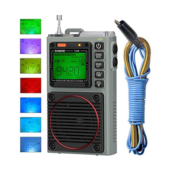 ZHIWHIS ラジオ小型防災 Bluetoothスピーカー MicroSDカード対応 FM/中
