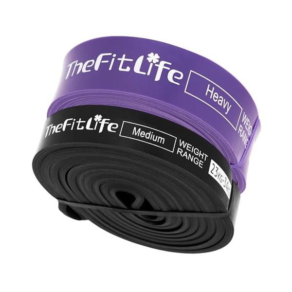 TheFitLife トレーニングチューブ 筋トレチューブ 懸垂チューブ (黒/紫