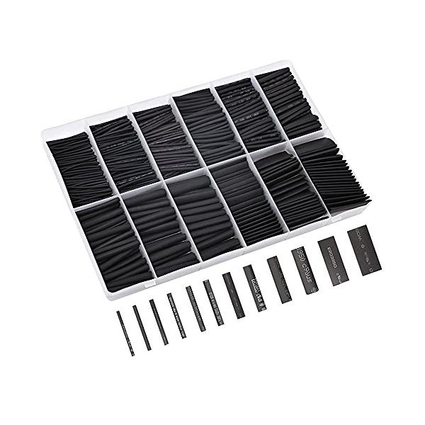 他サイト： 熱収縮チューブ 715ピースセット 収縮チューブ 絶縁 防水 12サイズ 2mm〜20mm 収縮率2：1 高難燃性 収納ケース付きの商品画像