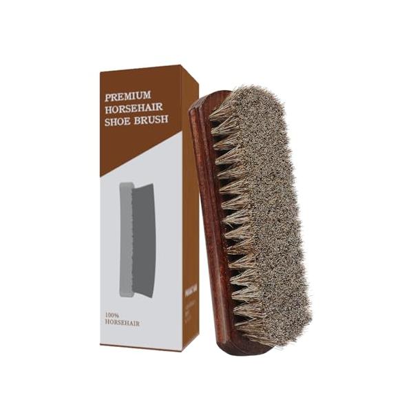 -/-/SingleRectBrush・パッケージ個数:1・天然馬毛100%・革を傷つけないプロ仕様：適度なコシと柔らかさを兼ね備えた天然馬毛を厳選して使用。化学繊維のブラシと違い、デリケートな革靴や革製品の表面を傷つけることなく、縫い目や...