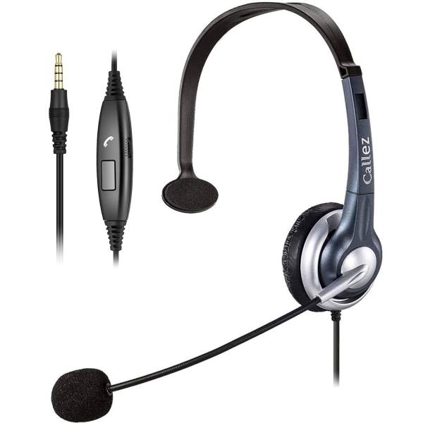 他サイト： Callez 3.5mm携帯電話用ヘッドセット ノイズキャンセリングマイク付きPC用ヘッドホン iPhone、PC、スマートフォン、iPad、ラの商品画像