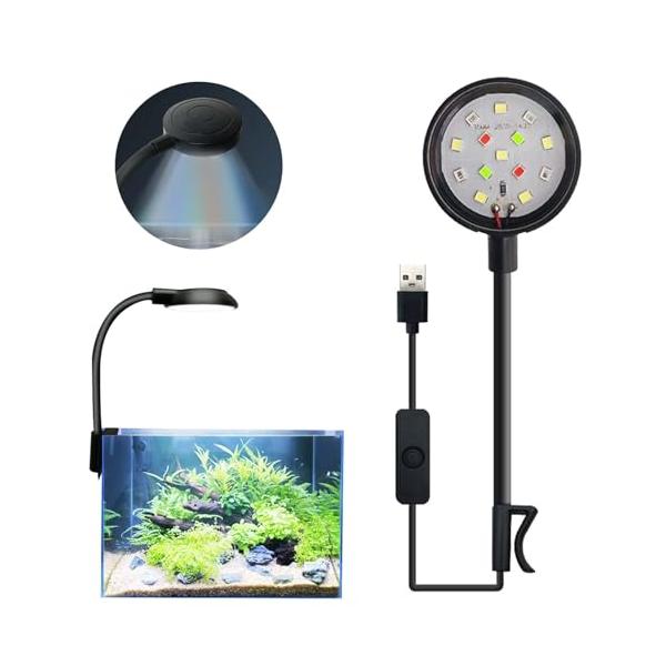 LED水槽型装飾ライト ミニ水槽LEDライトクリアオーナメント水族館オフィス