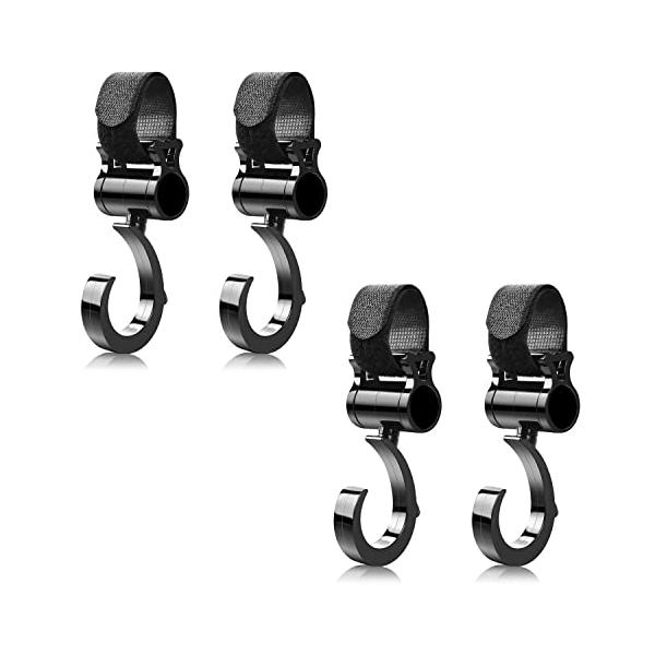 ALLONE(アローン) Minette ベビーカー フック 2個セット マルチフック 荷物フック 360 回転 黒 日本メーカー ALB-ML