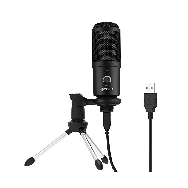 コンデンサーマイク USBマイク PC用マイク 録音マイク 単一指向性 三脚