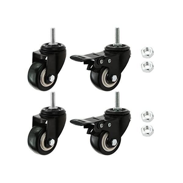 ・混合カラー  ・・PatternName:M10・4個セット・ブレーキ付きキャスター自在車とブレーキ付きキャスターの2種セットで、移動も固定もラクラク！ネジ式キャスターです。ネジ込み式仕様なので取り付けも簡単に行えます。4個入りパックで1...