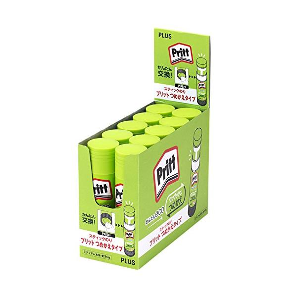 プラス スティックのり プリット つめかえタイプ 本体 ミディアム