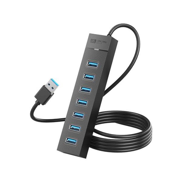 他サイト： SAN ZANG MASTER USBハブ 3.0 7ポート100CMケーブル 5Gbps高速転送 USB3.0 ハブ コンパクトUSB Hubの商品画像