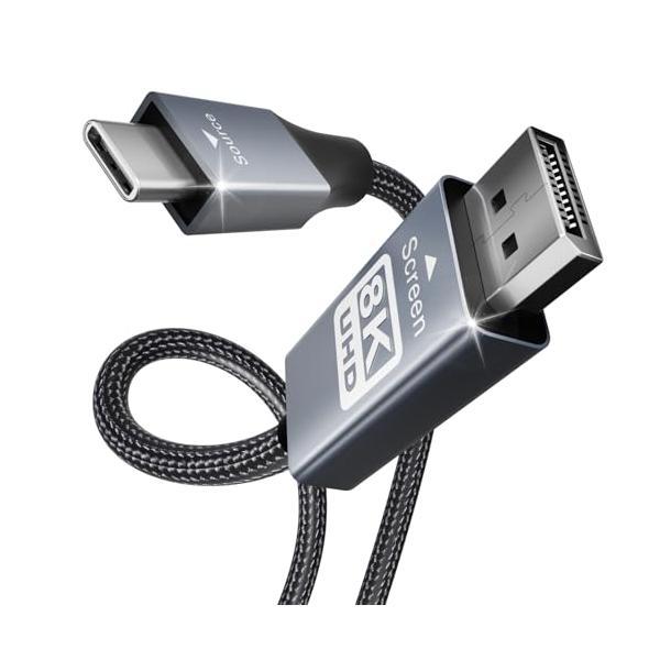 他サイト： BENFEI USB-C - DisplayPort 1.8m ケーブル(8K@60Hz 4K@144Hz 2K@240Hz)、USB Typeの商品画像