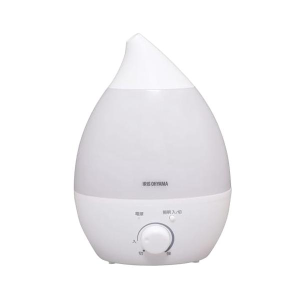 他サイト： アイリスオーヤマ 加湿器 大容量 超音波式 加湿量 280ml タンク容量 2.8L 8畳 10時間連続加湿 アロマ対応 しずく型 卓上 デスクの商品画像