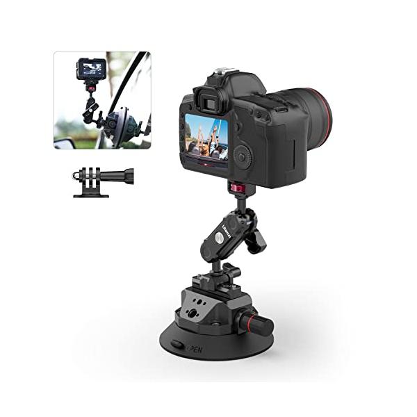 Ulanzi SC-02 カメラ用吸盤マウント 車載マウント GoPro Insta360 DJI カメラ用 360°回転 アルミ合金製 車載ホ