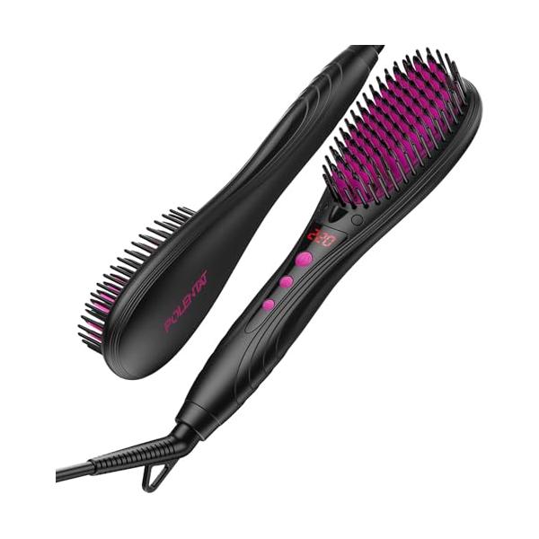 POLENTAT ストレートブラシ ブラシ型ヘアアイロン ヒートブラシ