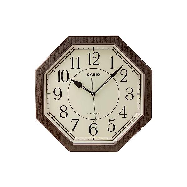 CASIO(カシオ) 壁掛け時計 電波時計 木目調 ステップ秒針 夜間秒針停止