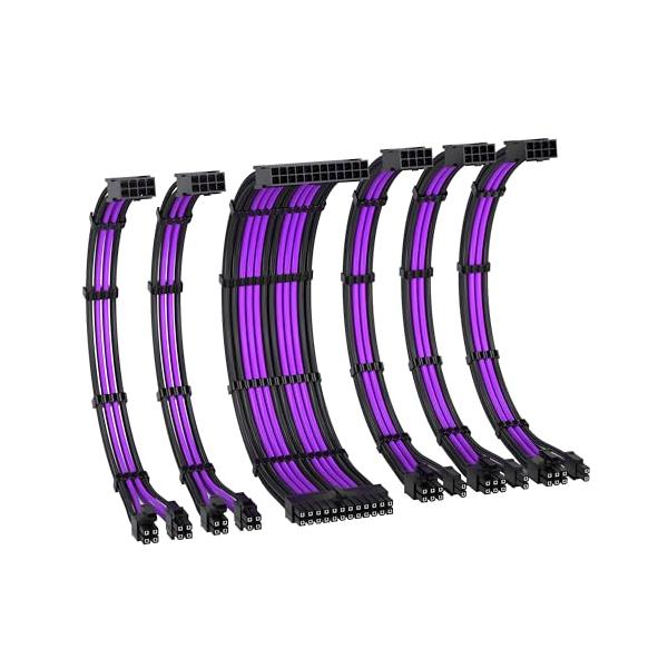 EZDIY-FAB PC電源延長スリーブケーブル 16AWG 高性能銅芯 高耐久 24
