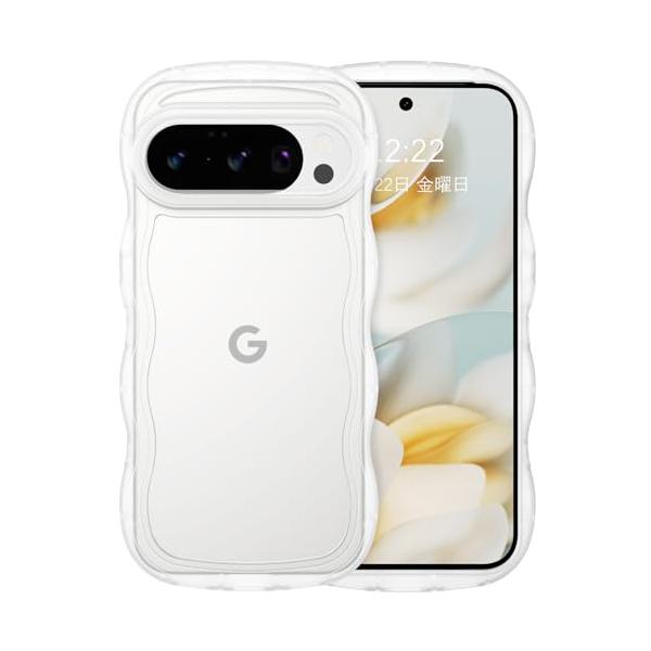 GUAGUA Google Pixel 10 ケース クリア ウェーブ ピクセル ソフト TPU